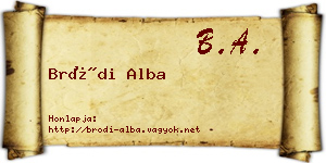 Bródi Alba névjegykártya